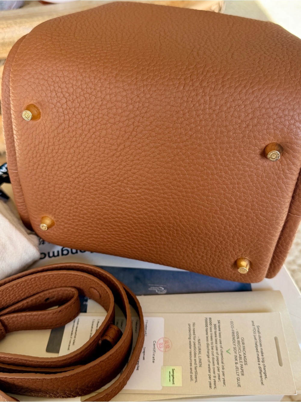 Songmont Medium Song Bag in Golden Brown + Wish Seeds Charm - Picture 7 of 9